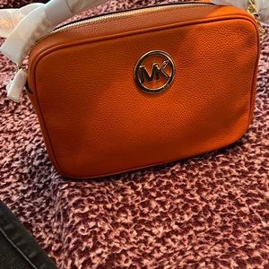 orange michael kors shoulder bag brand new